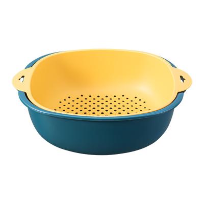 China Sustainable plastic leaking basket for washing fruit&vegetable for sale