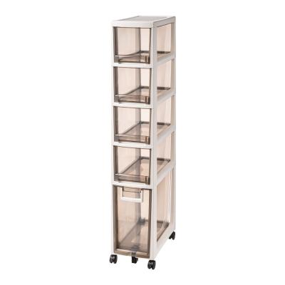 China Modern PP Rolling Trolley Removable Storage Box With Drawer for sale