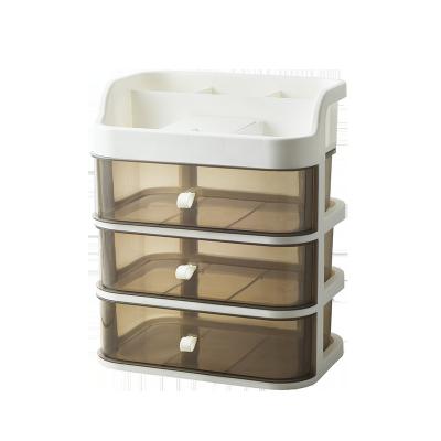 China Sustainable Desktop Makeup Organizer Cosmetic Storage Box With Drawer for sale