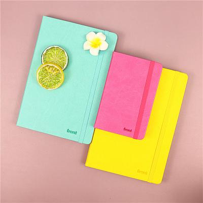 China Custom Logo Planner A6 Notebook Paper Leather Notebook Fitness 2021 Agendas Hardcover Front Portfolios for sale