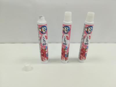 China 50g Laminated Children Toothpaste Tube Packaging Conical Ribbed Screw On Cap for sale