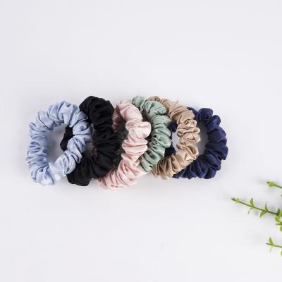 China Fashion Hair Silk Women Pink Silk Hair Ties Elastics 100% Satin Silk Hair Scrunchies for sale