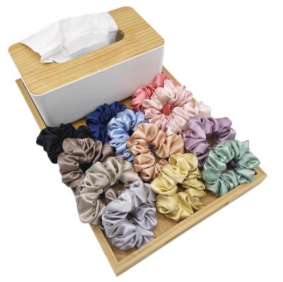 China Gift Women Fashion Silk Scrunchies For Hair Elastic Hair Bands Hair Ties Ponytail Holder for sale