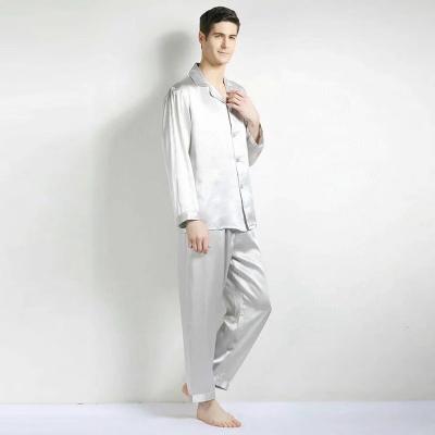 China Wholesale Sexy Breathable Solid Color Silk Sleepwear Mens Pajamas Breathable Silk Sleepwear for sale