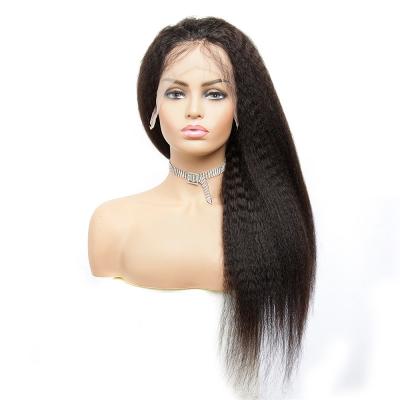 China 10A 150% Straight Kinky Straight Colored Women's Wig 150% 12inch-24inch Remy Human Hair Wigs Kinky FO Full Lace HL11 13x4 for sale