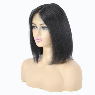 China Bobo Hair Wigs Sliky Straight HL12 Remy Hair Human Wig Bangs Bobo Straight 10inch 130g For Black Women for sale