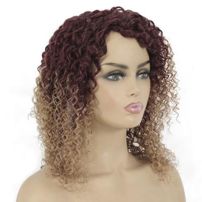 China Jerry Curly 14inch Gradient Two Tone Jerry Curly Hair Wigs HL14-93 Remy Hair Human Wig 99J#&30# for sale