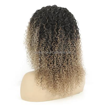 China Jerry Curly Gradient HL14-13 Two Tone Jerry Curly Hair Wigs 14inch Remy Hair Human Wig 1B&30# for sale