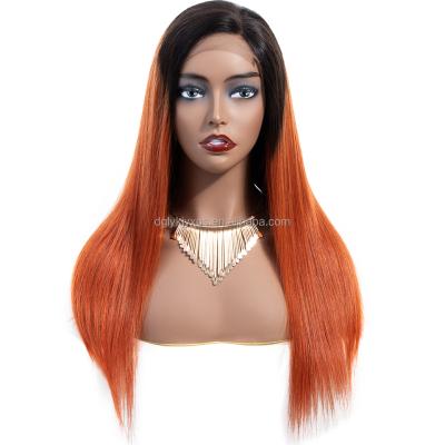 China Two Tone 180% Remy Human Hair Wigs Straight FO Gradient T1B# and 350# Water Wave Lace Wigs HL13-B5 13x4 4x4 Two Tone Women for sale