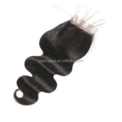 China HT04 Straight Lace Closures Hair Body Wave HD Lace Up 4x4 Closure Top Soft Wholesale for sale