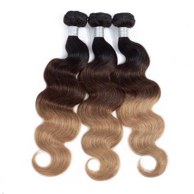 China HW03-42 Curly Cuticle Aligned Curly Hair Extension Wholesale Gradient Grade 10A Tricolor Body Wave Virgin Myanmar Human for sale