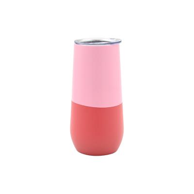 China PORTABLE Double Wall Stainless Steel Insulated Egg Cup Wine Tumbler Cups With Slide Lid for sale