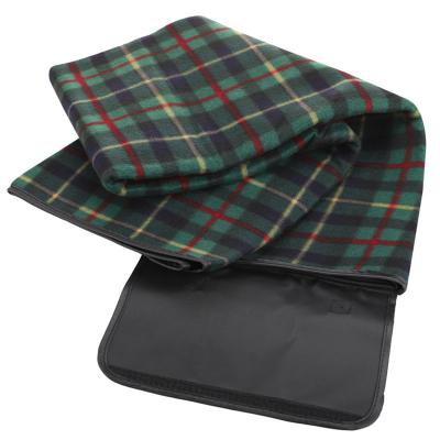 China Soft Fleece Folding Fleece Blanket Self Buffing Picnic Mat Waterproof Outdoor 2 Person With Waterproof PEVA Backing for sale