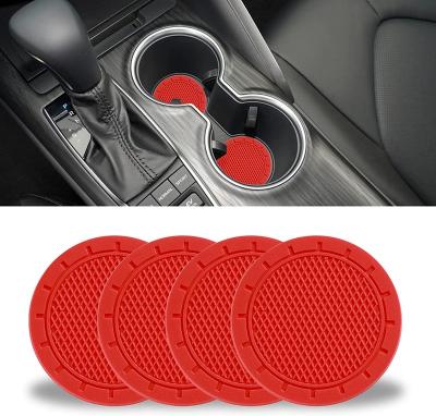 China Sustainable Universal Anti Slip Cup Holder Insert Coaster PVC Car Interior Accessories for sale