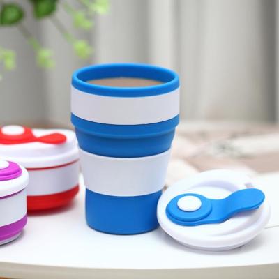 China Viable silicone telescopic folding coffee cup high temperature resistant portable creative outdoor sports water cup for sale