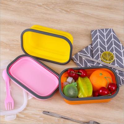 China Silicone Storage Lunch Box Office Worker Student Lunch Tableware Folding Viable Hot-selling Portable Refrigerator Sealed for sale