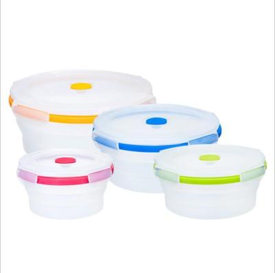 China Hot-selling Freshness Preservation Silicone Folding Storage Lunch Box Office Lunch Ttableware Portable Refrigerator Sealed Ffresh-preservation Box for sale