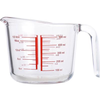 China Viable Kitchen Appliances 250ml500ml1000mlBorosilicate Measured Cup Glass Coffee Measuring Cup Cooking Tools for sale