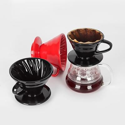 China Sustainable Coffee Filter Pour Over Spout Coffee Spout Motor V60 Style Ceramic Coffee Filter Cup for sale