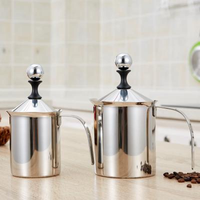 China Sustainable Coffee Press French Pot Hand Pump Milk Foaming Stainless Steel Maker for sale