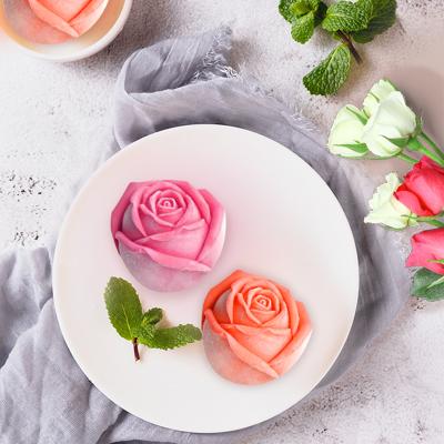 China 6Cavity Disposable Silicone Flower Rose Shape Chocolate Cake Soap Mold Baking Ice Cream Tray Mold Coffee Chocolate Mold for sale