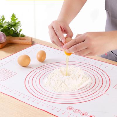 China Amazon Kitchen Disposable Large Thickened Hot-selling Silicone Baking Mat Kneading Mat With Scale and Mat Silicone Chopping Board for sale