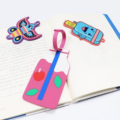 China 2021 Custom Pink PVC Soft PVC Travel Luggage Tag With Customized Logo for sale