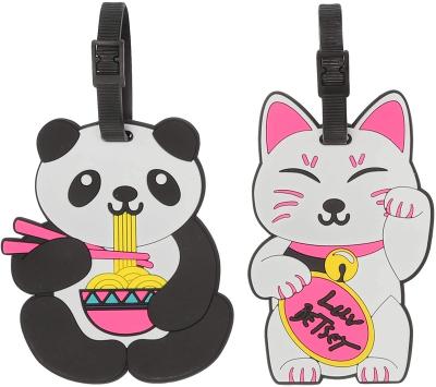 China PVC China Customized Super Cute Kawaii Cartoon Silicone Travel Luggage ID Tag Cheap Super Cute For Bags (Animals) for sale