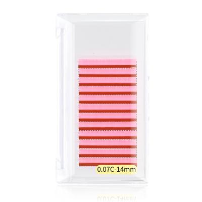 China Natural Long Lashes Natural Colored Eyelash Extensions Hot Sale Pink Single Extensions for sale