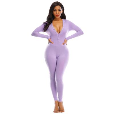 China Wholesale QUICK DRY Sexy Adult Women Onesie Pajamas Solid Color Onesie With Butt Fin for sale