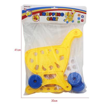 China Sachikoo Shopping Cart Wholesale Toy Plastic Supermarket Toy For Girls Hanging Card Pack for sale