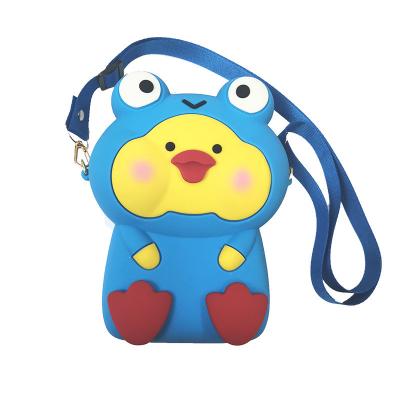 China Wholesale Cute Animal Factory Fashion Silicone Cartoon Duck Small Bag Color Mini Hyaluronic Acid One Shoulder Slope Children Girls Toys for sale