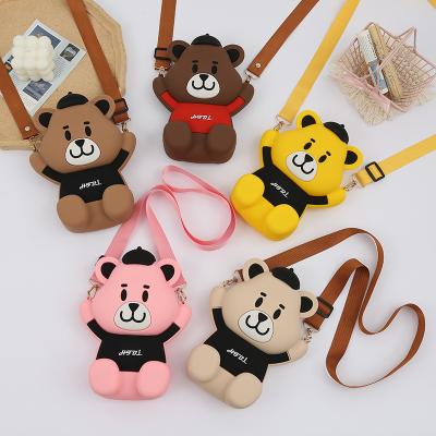 China Colorful Cute Animal Silicone Bag Children Sachikoo Bag Kids Birthday Christmas Gifts Toy Bear In A Hat for sale