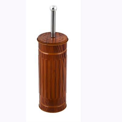 China Viable Unique Wooden Wood Grain Toilet Brush Holder Paint Bath Cleaning Brush for sale