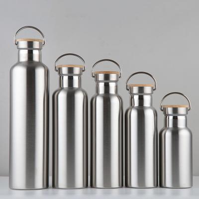 China Stainless Steel PORTABLE Double Wall Thermos Flask Vacuum Flask Vacuum Lid Sports Bottle Bamboo Sports Bottle for sale