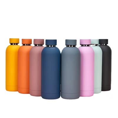 China Soft Touch PORTABLE Tea Thermos Vacuum Flask Insulated Stainless Steel Water Bottle Business Gifts Metal Customized for sale