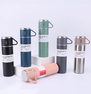 China Custom Double Logo High Vacuum PORTABLE Thermo Wall Flask Stainless Steel Keeping Hot For 24 Hours Gift Set for sale