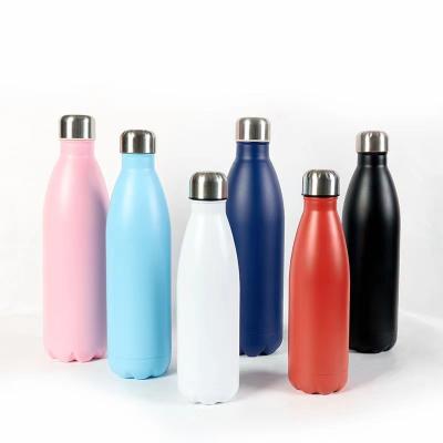 China Sustainable Cola Custom Shape High Vacuum Insulated Black White Blue Red Green Sports Bottle Thermos Bottle for sale