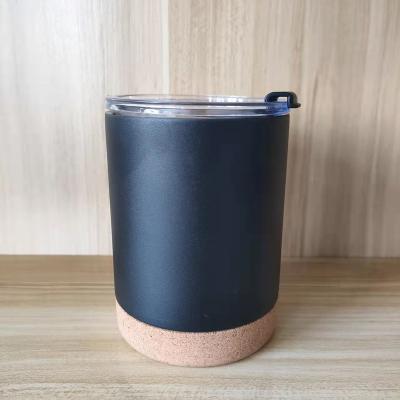 China Sustainable Cork Bottom 12oz Coffee Mug Double Wall Vacuum Insulated Stainless Steel Coffee Tumbler Custom Logo for sale