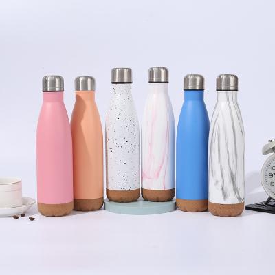 China Hot Sale 500ML Sustainable Cola Shape Vacuum Flask With Slip Resistant Cork Bottom Custom Color And Logo Double Wall Insulated Stainless for sale