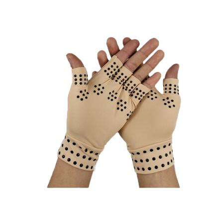 China Hot Selling Fingerless Nylon Magnetic Therapy Pain Relief Arthritis Anti-Slip Gloves for sale