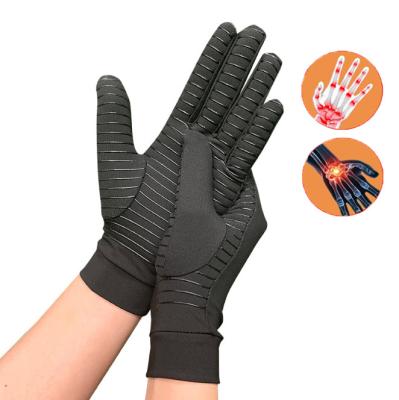 China Amazon Best Selling Anti-Slip Magnetic Compression Arthritis Hand Gloves With Copper for sale