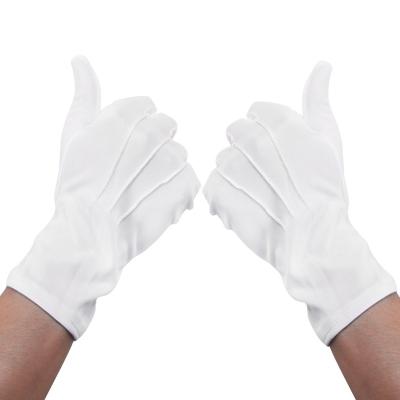 China Factory Price Three Anti-Slip Stripes Cotton Ceremonial Military White Parade Gloves for sale