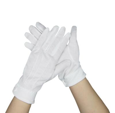 China Hot Sales Anti-Slip Three Stripes Ceremonial Military Embroidered White Masonic Burial Gloves for sale