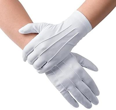 China Anti-Slip Best Selling Three Stripes Tuxedo Honor Guard White Masonic Funeral Formal Gloves for sale