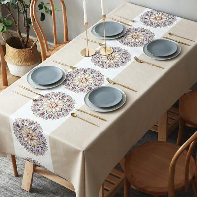 China Square Amazon Oilproof Oilproof Waterproof Vinyl Oilcloth Tablecloth With Flannel Backing for sale