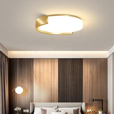 China Modern Home Decor Dimmable Ceiling Light Outdoor Mounted LED Tricolor Round Bedroom Study Light for sale