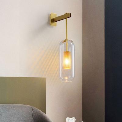 China Modern Luxury High End Hotel Hardware Decoration Wall Lamp Bar Glass Wall Lamp for sale