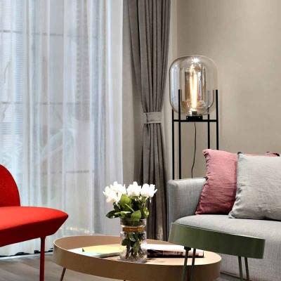 China Modern Brown Gray Glass Ball Floor Lamp Iron Frame LED Glass Floor Lamp Living Room Bedroom for sale