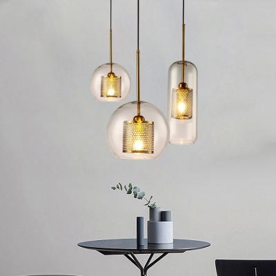 China Modern Bar Modern Gold Glass Simple Personality Restaurant Chandelier Home Luxury Small Pendant Lamp for sale